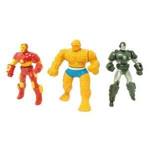 Toy Biz Mini Figures 1995 Marvel Die-Cast Iron Man Thing War Machine # Comic Lot